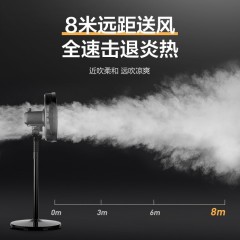 美的(Midea) 电风扇家用7叶落地扇 摇头电风扇循环风扇通风大风量电扇(台地两用) 黑色丨SAF30AB